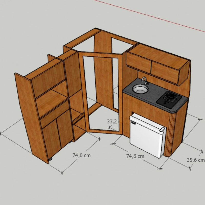 REFIZEMOS TODA A COZINHA DA KOMBI HOME 